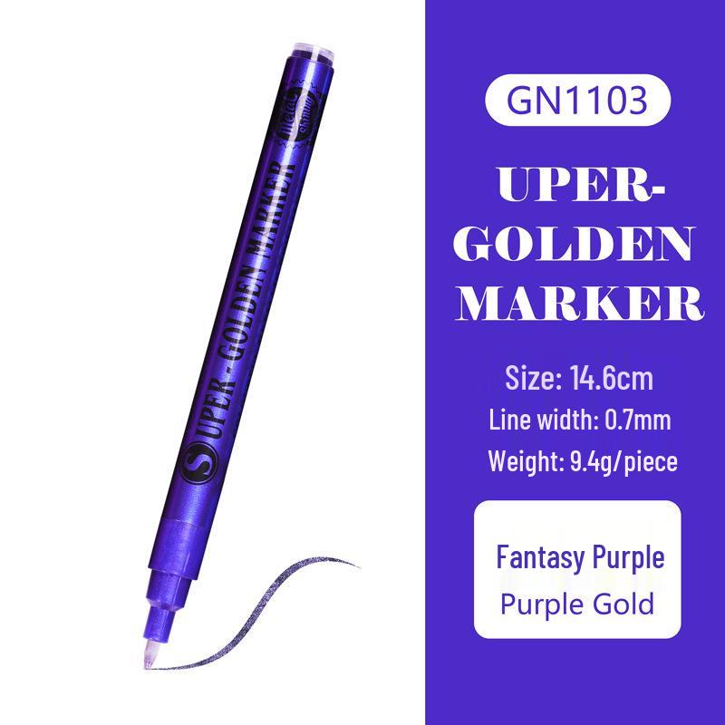 Super Gold Flash Metallic Marker - Black Card Photo Highlight Pen for DIY & Crafts