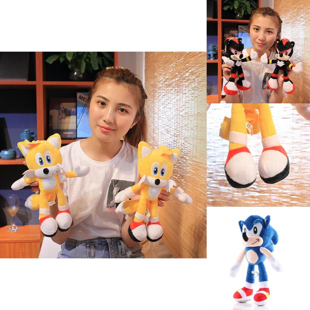 Soft And Huggable 28cm Sonic The Hedgehog Shadow Amy Rose Knuckle Tail Plush Doll