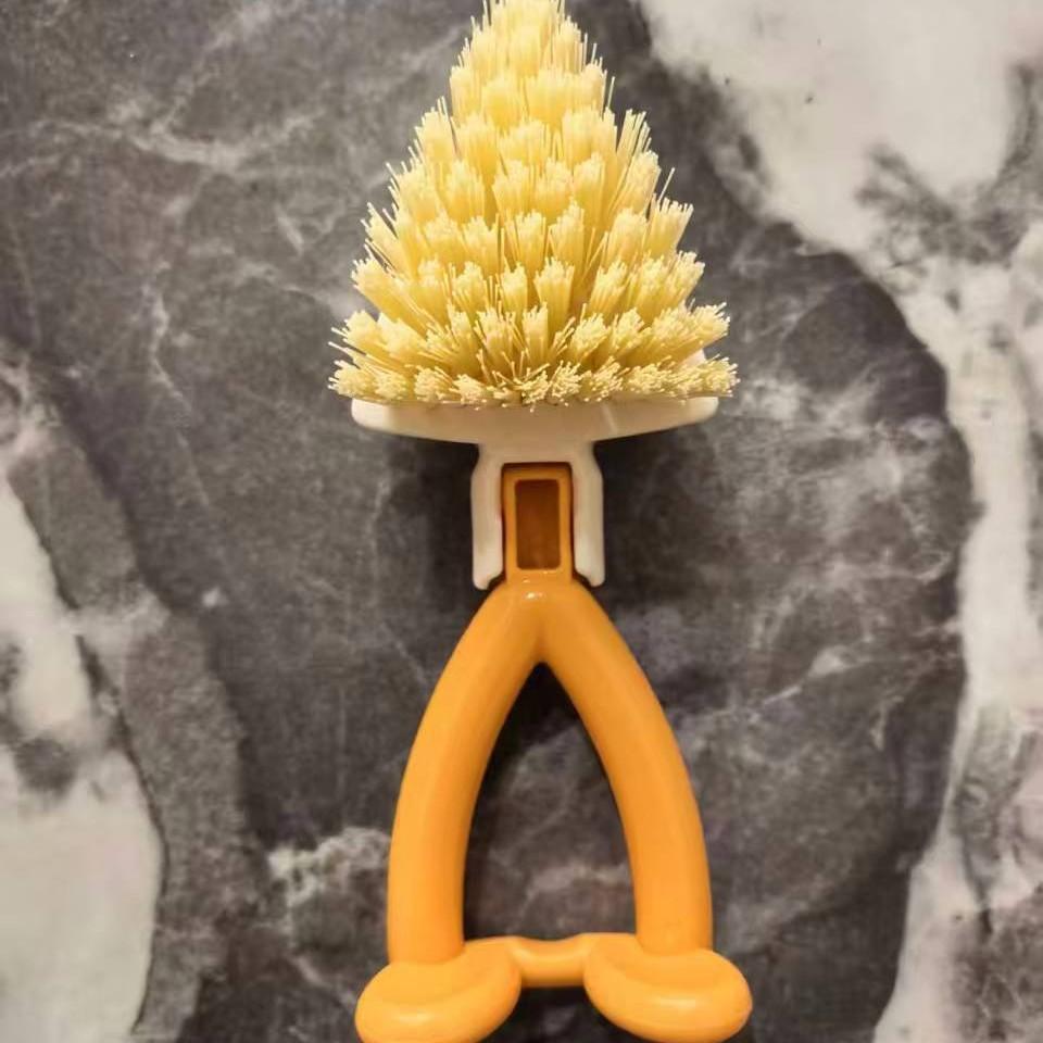 Triangular gap brush toilet floor brush Household bathroom Showerhead hole brush Kitchen hard bristle cleaning brush
