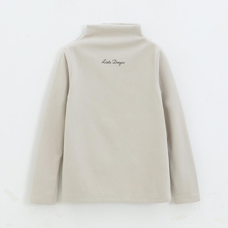 

2025 Winter Girls Solid Color Hoodie - Warm and Stylish for Medium & Large Children 150cm