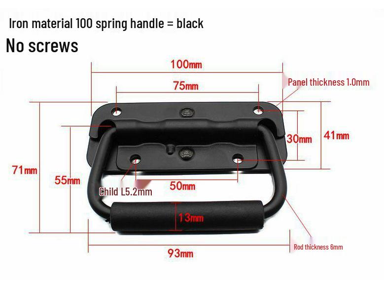 304 Stainless Steel Spring-Loaded Folding Handle for Aluminum Tool Box