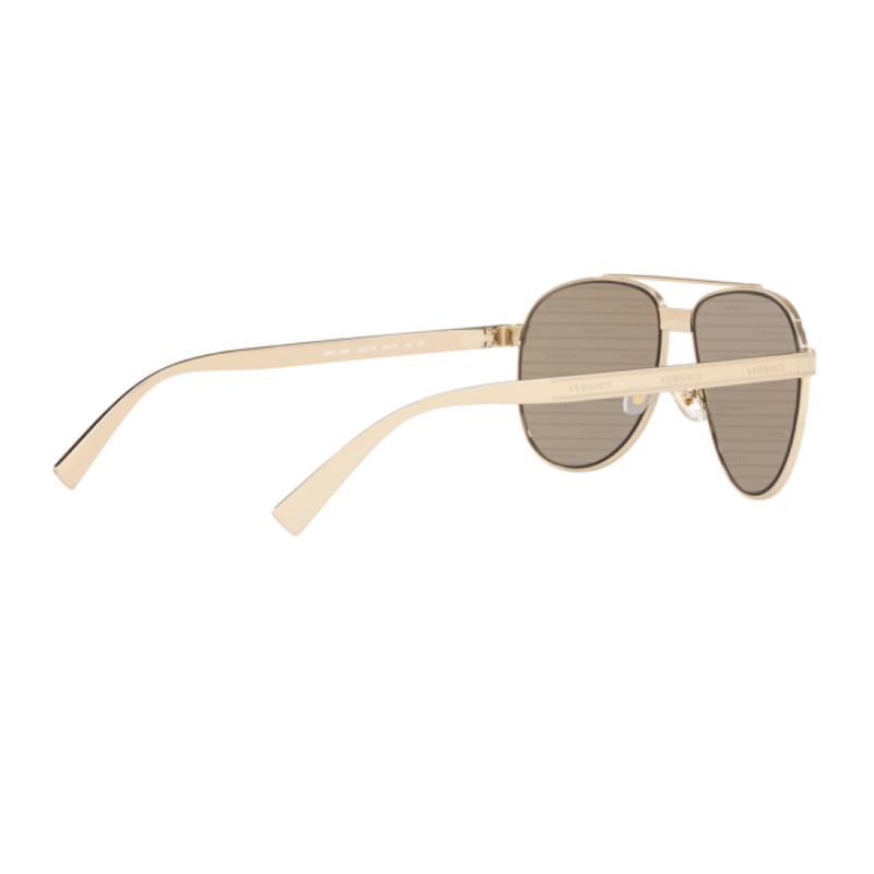 Versace Stylish Aviator Style Metal Sunglasses Brown 2459656 VE22091252V3-Brown 58