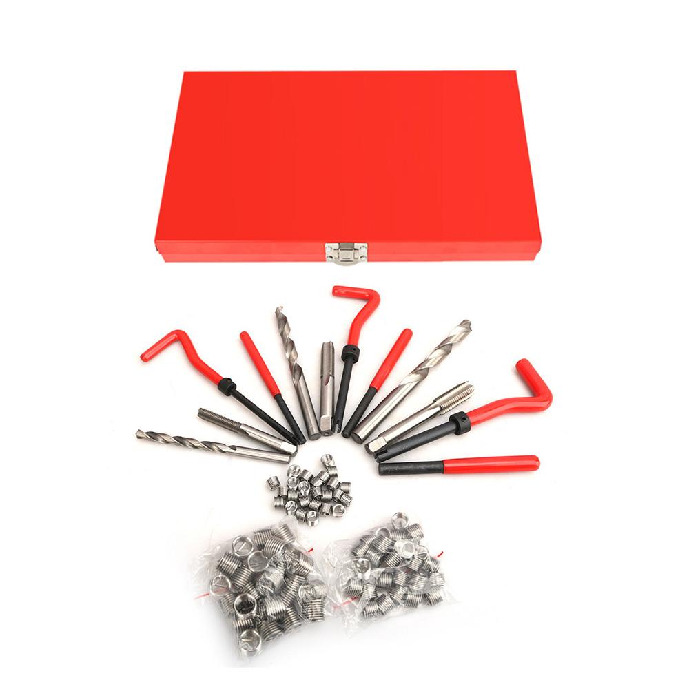 Comprehensive Thread Repair Tools 88-131pcs M5-M12 Metric Restorer With Red Storage Case For Car Garage And Mechanical Workshop