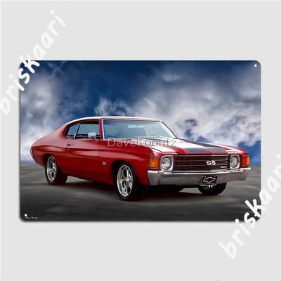 1972 Chevelle Malibu SS Metallschilder Wandbild Malerei Wandbild individuell gestalten Küchenschild Blech Poster