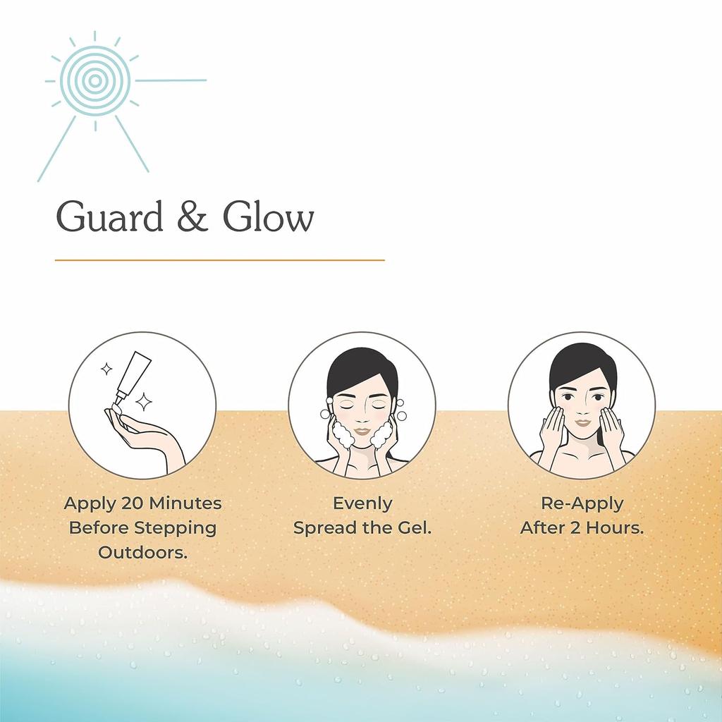 Brinton UV Doux SPF 50 PA+++ Mineral Based Sunscreen Gel | No White Cast | Tinted & Water Resistant | UVA/UVB Protection | Men, Women & Children - 50g