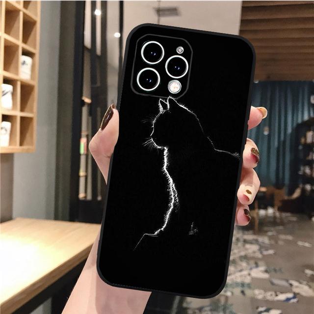 

Чехол для телефона для Iphone 14 Pro Max 13 12 11 Pro Max Xr 12 13 Mini 14 Plus 7 8 Se чехол с черным котом Funda iphone XR