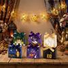 10Pcs Multicolor Eid and Ramadan Gift Boxes Star/Moon Satin Ribbon Bow Ramadan Gift Box Portable Reusable Eid Gift Box