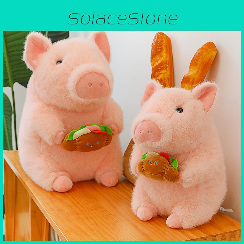 Pig Hamburger Doodle Doll Plush Toy Girl Child Sooth Cute Greedy Doll Gifts