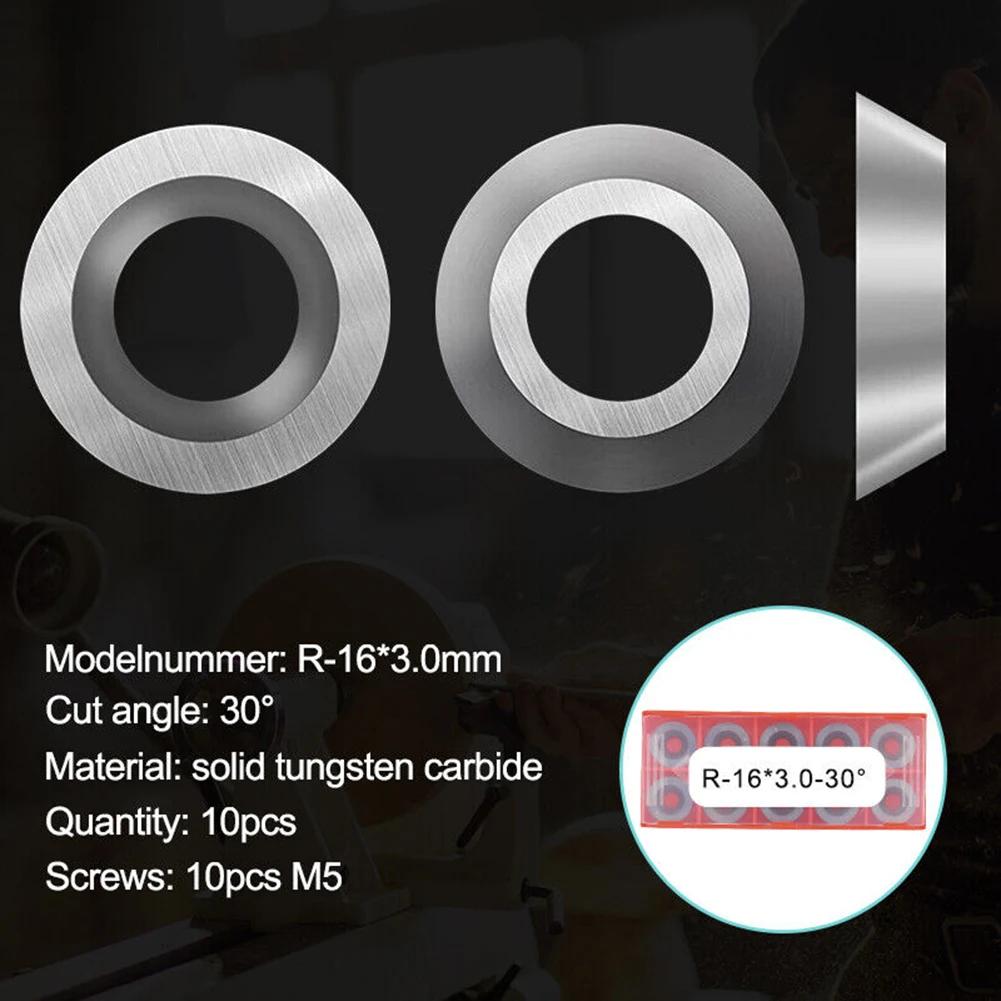 ~16mm Turning Insert Round ~Carbide Inserts Milling Cutters ~Indexable With Screws 30° Cutting ~Angle For DIY Wood Turning Tool