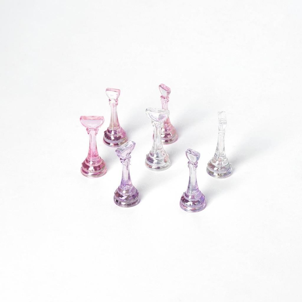 Translucent Pink Nail Holder & Display Stand for Manicure Practice