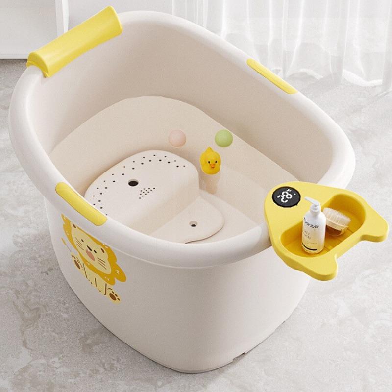0-15 Year New Durable Newborn Baby Can Sit Bath Tub with Digital Temperature Sensing Bathtub Toddler Infant Bathroom Basin Bath
