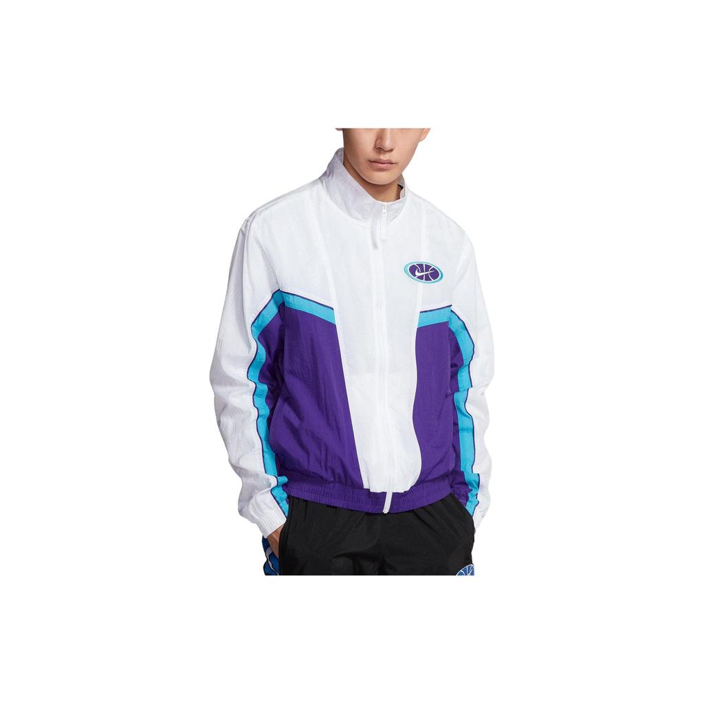 Nike Throwback Woven Basketball Jacket Men Jackets Purple AV9756-103