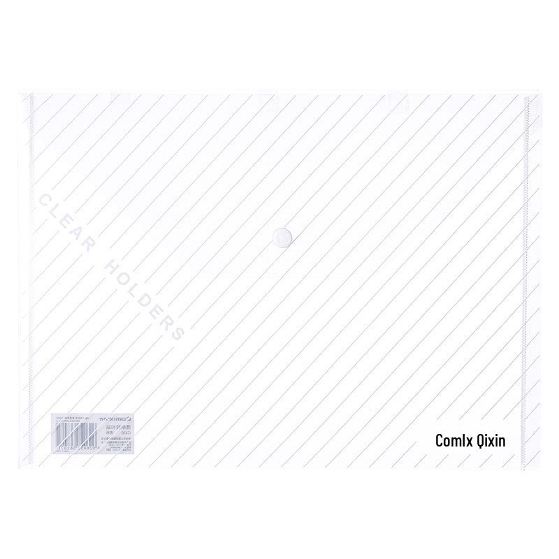 Qixin C330 Transparent A4 Snap Button Bag A4