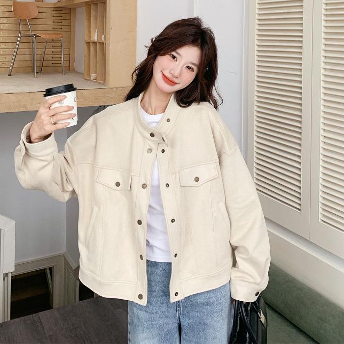 

Suede Velvet Couple s Jacket - Spring/Autumn 2025, Chinese Style, Unisex, Loose Fit, Trendy Outerwear. Medium