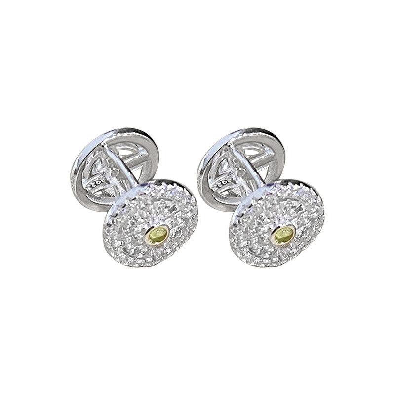 Stone-inlaid Back Pattern Set Texture Ring Light Luxury High-end Geometric Niche Ear Buckle Bracelet