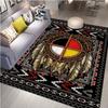 1pc Native American Medicine Wheel Feather Area Rug Southwestern Southwestern Native Inspired Decorative Non-Slip Floor Mat