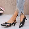 2025 new summer women's design sense niche pointed head thin heel temperament versatile bag head empty sandals