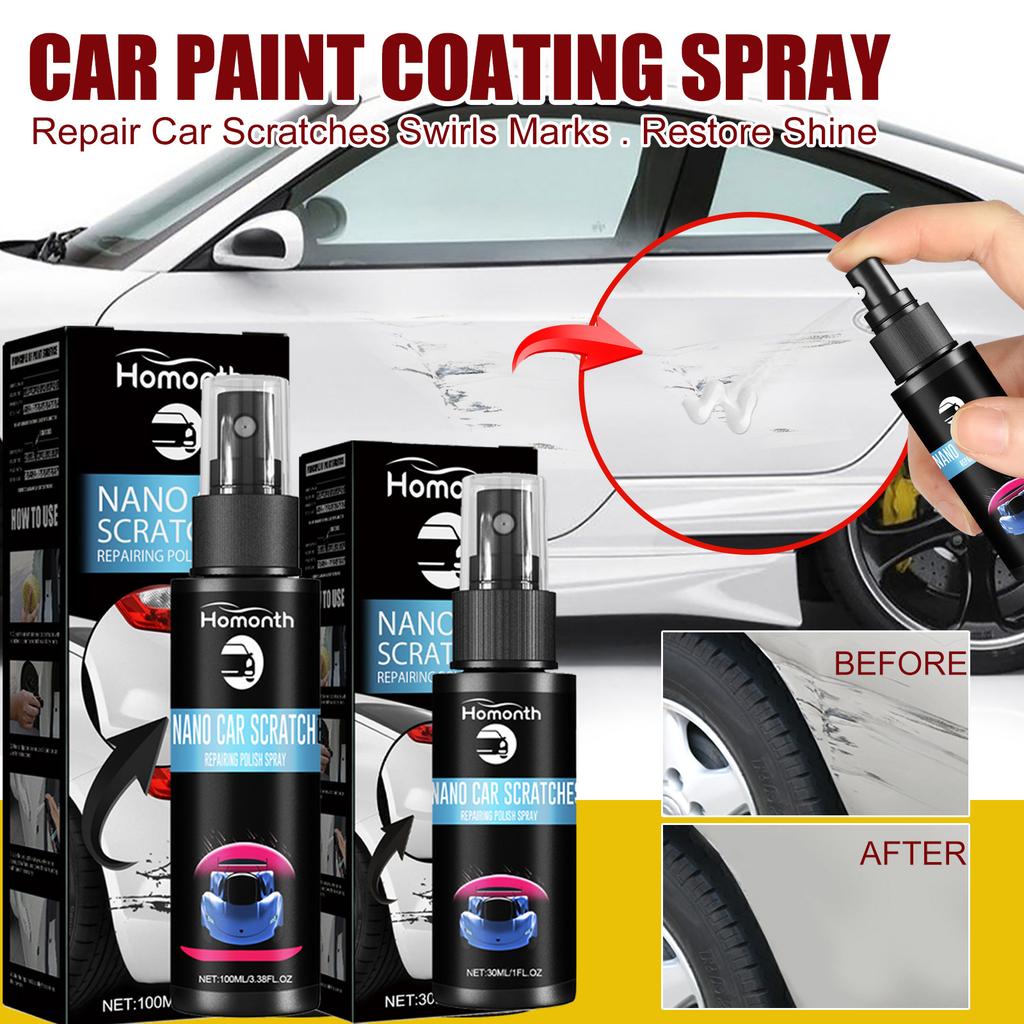 30/100ML Car Motorcycle Scratch Repair Nano Spray Scratch Polish Fast Repairing Set for Deep Scratches Quick Repair Clean Care