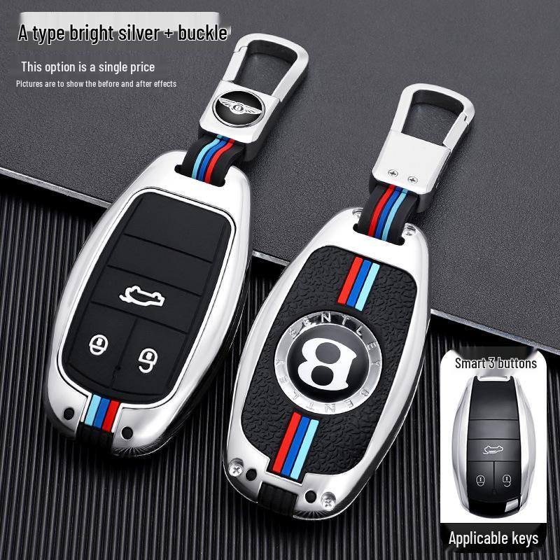 Bentley Key Case for Bentayga, Mulsanne, Flying Spur, Continental GT - High-Grade Metal Shell Key Bag for Men and Women