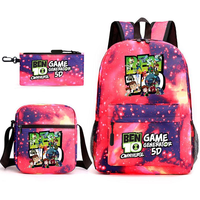 New Hacker Junior Starry Sky School Bag Three-piece Set 10 Heat Transfer Personalized Backpack Leisure Bag