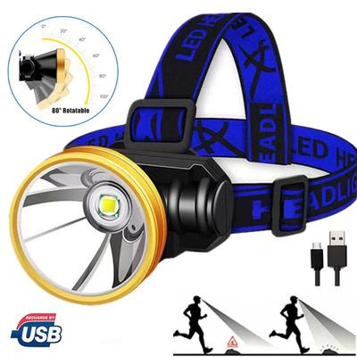Starke Licht Scheinwerfer USB Aufladbare Kopf Taschenlampe Nacht Lampe Notfall Licht Für Outdoor Camping Radfahren Angeln Scheinwerfer