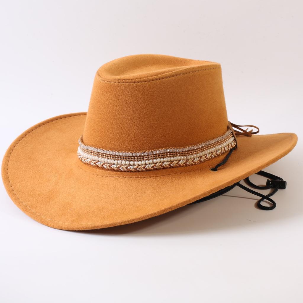 Popular European and American Classic Big-brimmed Western Cowboy Hat Men's and Women's Outdoor Fashion Anti-sun Cowboy Hat Jazz Hat