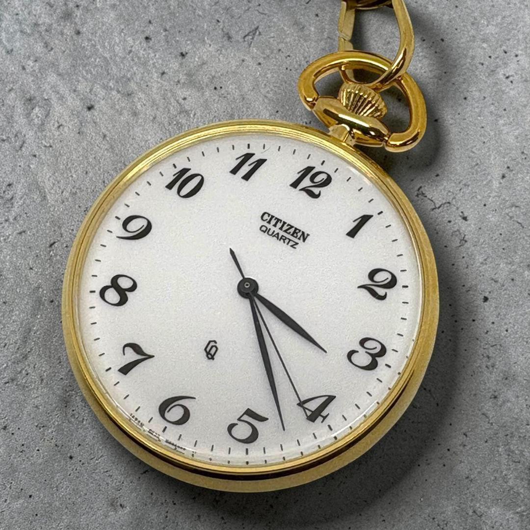 [Good condition, battery replaced] CITIZEN pocket watch 9633-T023355 Gold