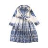 Girls' Fashion Dress - Autumn Children's V-neck Long-sleeved Bohemian Print Dress