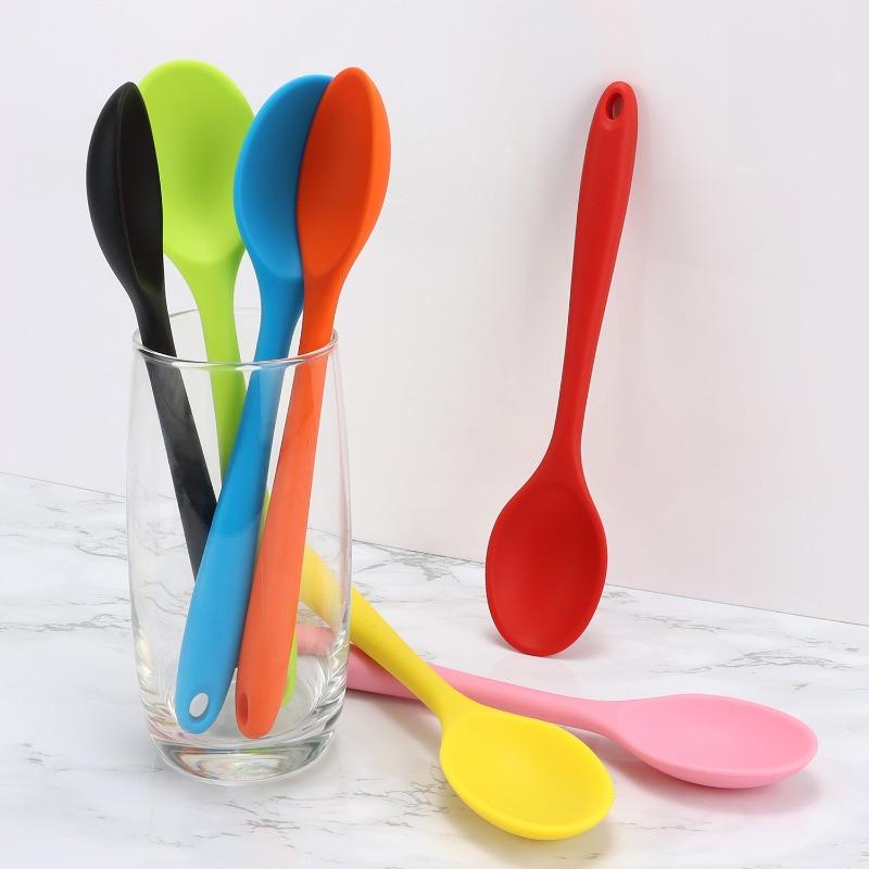2026 New Silicone Spoon Mixing Soup Spoons Kitchen Mixing Ladle Cooking Utensils Kitchenware Tool for Stirring and Serving lijia
