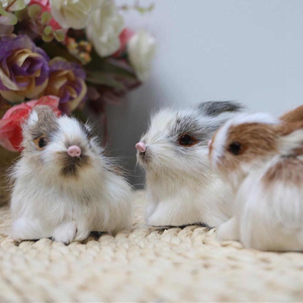 Lebensechte Niedliche Geburtstagsgeschenk Fell Miniaturen Tier Kinderspielzeug Ostern Plüschhase Simulation Kaninchen