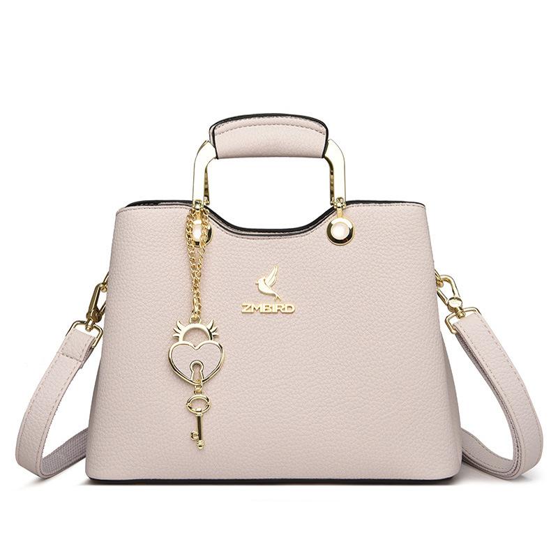 Spring and Summer New Korean Style Fashionable Soft Leather Large Capacity Trendy Luxury Handbag Single Shoulder Solid Color Crossbody Bag