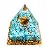 Pyramid Orgonite + Led Lamp Base 5Cm Crystal Stones Amulet 5Cm Hx11