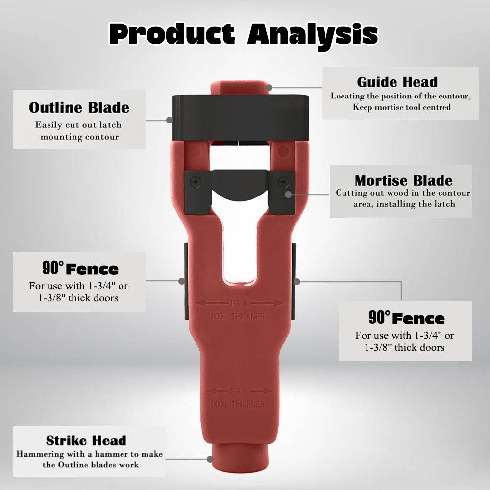 Professional Mortise Door Latch Tool Kit - Essential for Easy Material Removal and Latch Installation