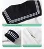 Black Collar White Sailor JK Uniform Set with Pleated Skirt
