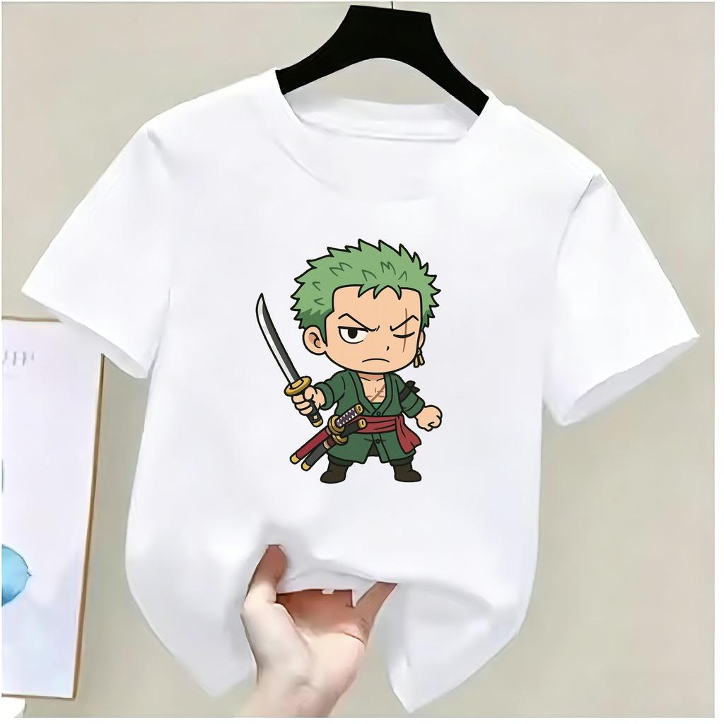 Summer New Arrival One Piece Pattern Tshirt unisex anime print casual shortsleeved fashionable streetwear top Y2K style