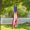 4th of July Outdoor Decoration, American Flag Porch Sign, Red White Blue Hanging Banner, USA Pleated Fan Flag, Patriotic Windsock for Independence Day