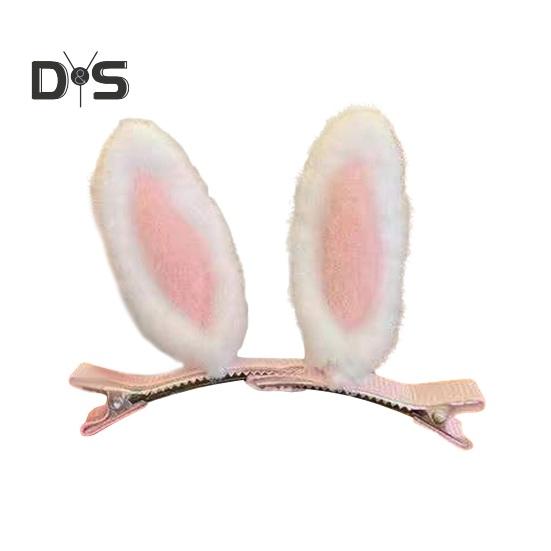 

1 пара плюшевых заколок для волос с кроличьими ушками, заколка для волос с заячьими ушками, заколка для волос, аксессуары для волос для женщин и девочек, реквизит для фотосессии, подарок на день рождения, Рождественский подарок розовый