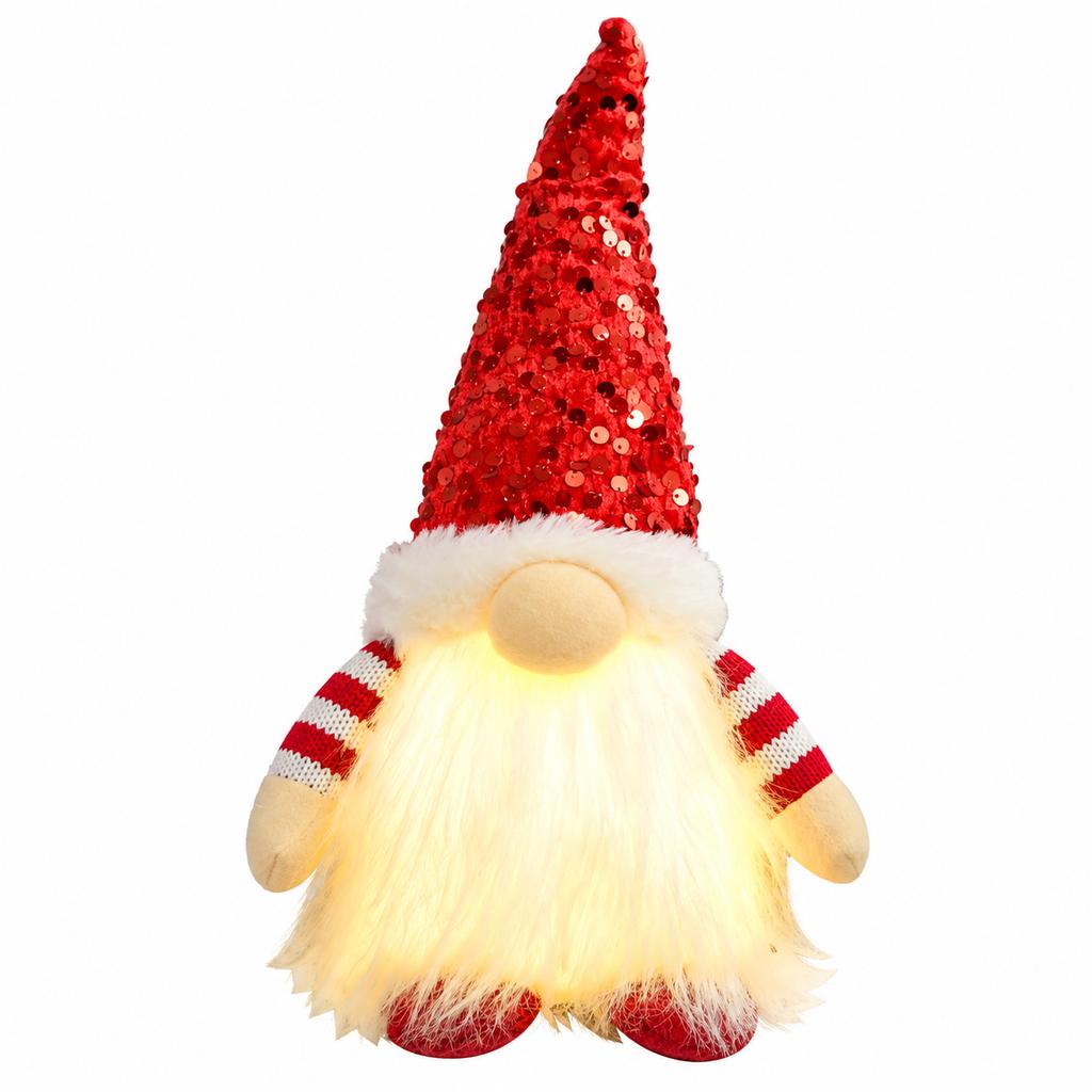 Glowing Gnome Figurine American Country Style Christmas Indoor Decor