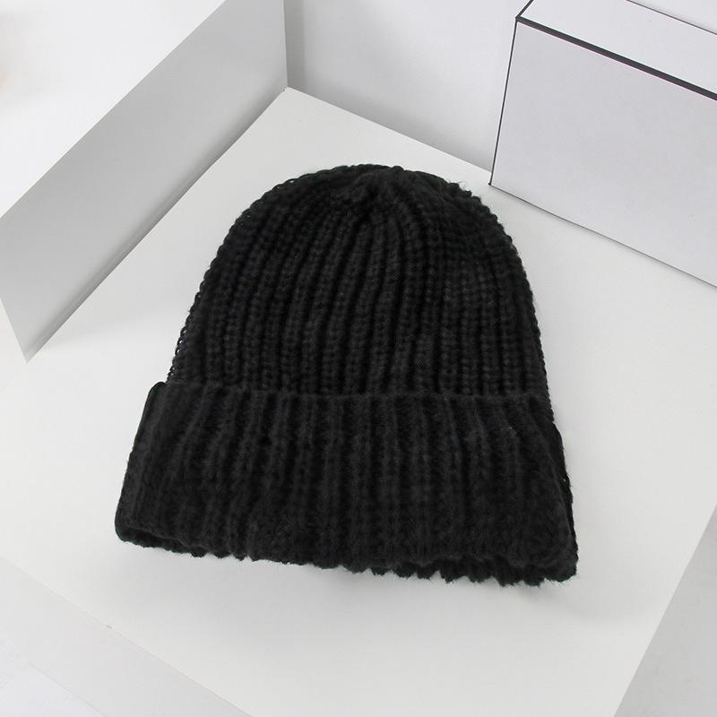 Large Head Circumference Knitted Hat Women's Winter Woolen Hat Autumn and Winter Warm Confinement Hat Versatile Cold Hat Face Small Pile Hat