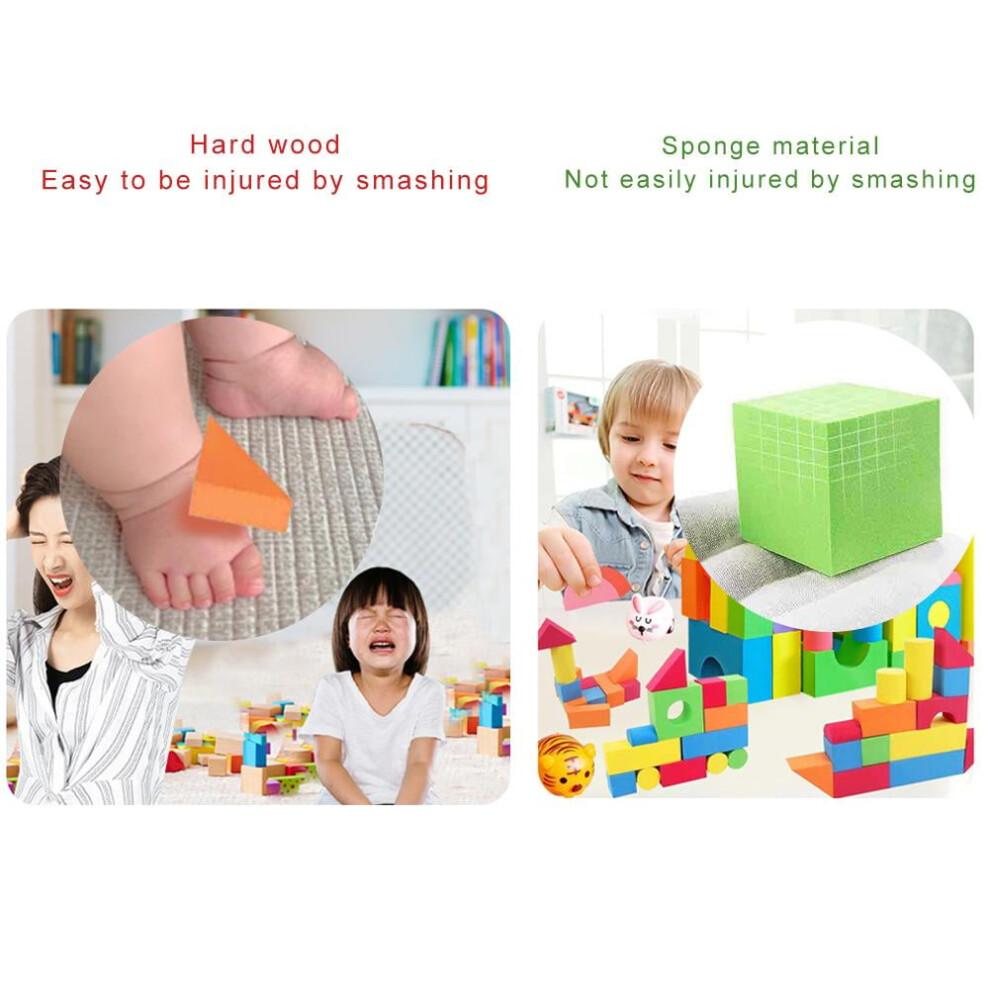 S-JIANG Sponge Foam Blocks Foam Building Blocks Soft Stacking Blocks Foam Padding Blocks Bright Color Building Blocks for Sensory Game Supplies A9I4