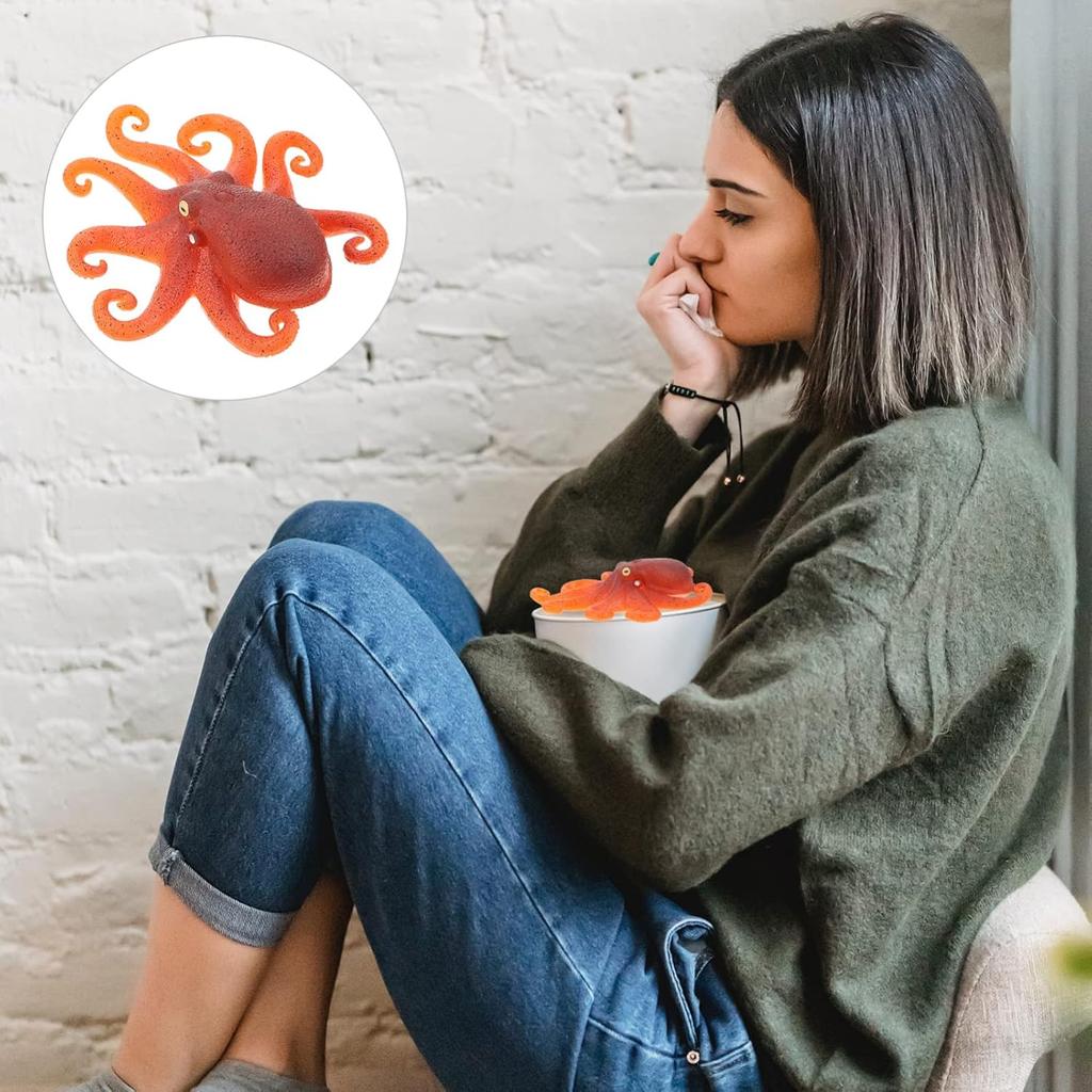 Mochi Animals Soft Squeeze Toys Lifelike Octopus Shape Novelty Press Stress Toy Accessories Cartoon Animal Vent for Ornament Adorable Vent Toys