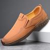 2025 Summer New Men's Casual Breathable Leather Sandals Handmade Online Soft Sole Hollow Sandals Men's Foreign Trade