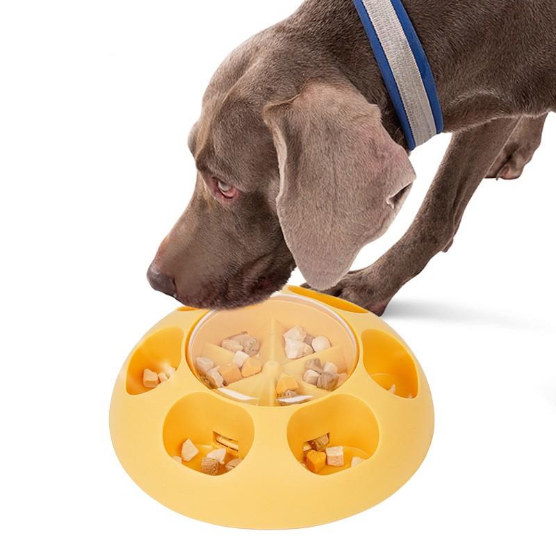 1 Stück Hundespielzeug Push-Typ Futterspender Leckend Interaktives Futterspielzeug für kleine mittelgroße Katze Langsamer Futterspender Aufbewahrungsschüssel