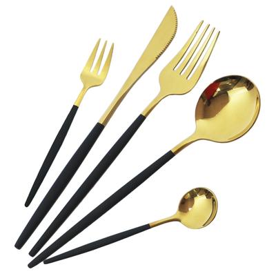 Gold Cutlery Set Knives Dessert Cake Fork Tea Spoons Dinnerware Stainless Steel Dinner Silverware Kitchen Flatware Tableware Set