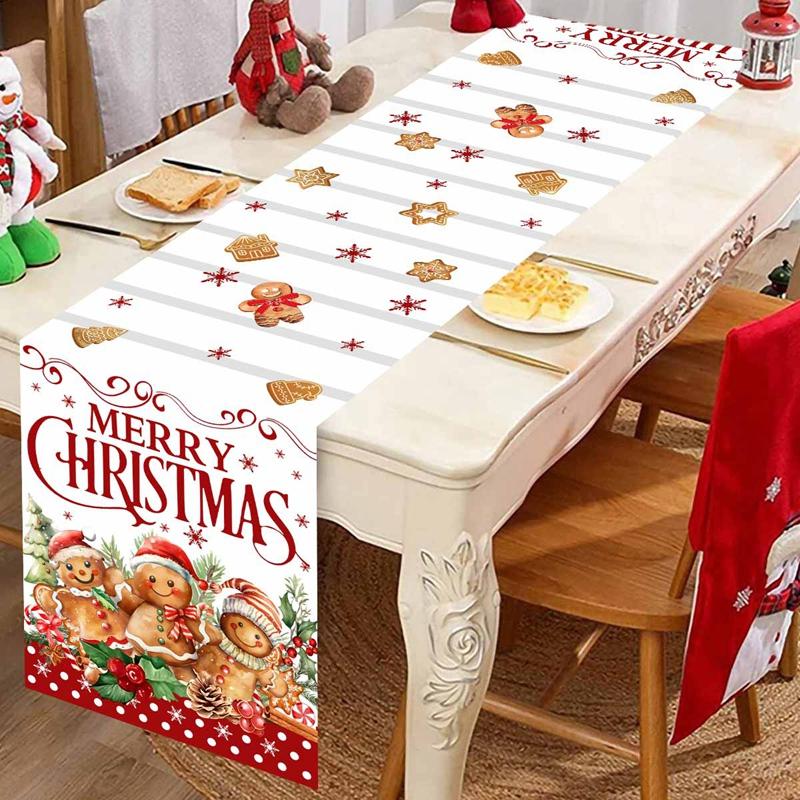 Santa Claus Christmas Table Runner Christmas Decorations For Home 2026 Xmas Table Flag Navidad Noel Gifts New Year Tablecloth