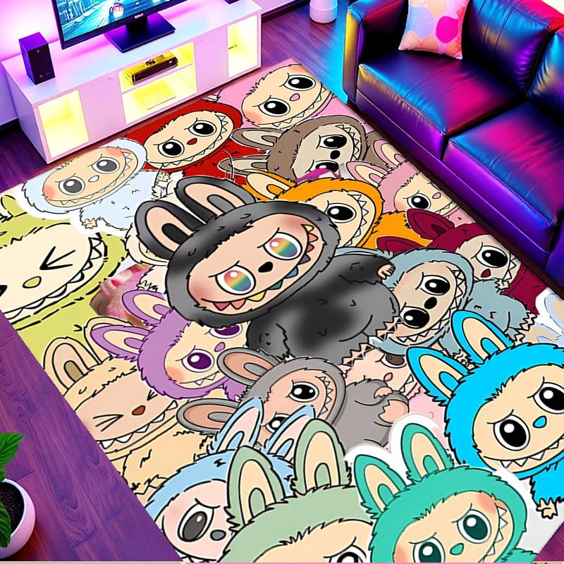 Labubu Print Rug, Washable Floor Carpet, For Entryway Dorm Laundry Room Office Study, Home Decor Birthday Christmas Gift