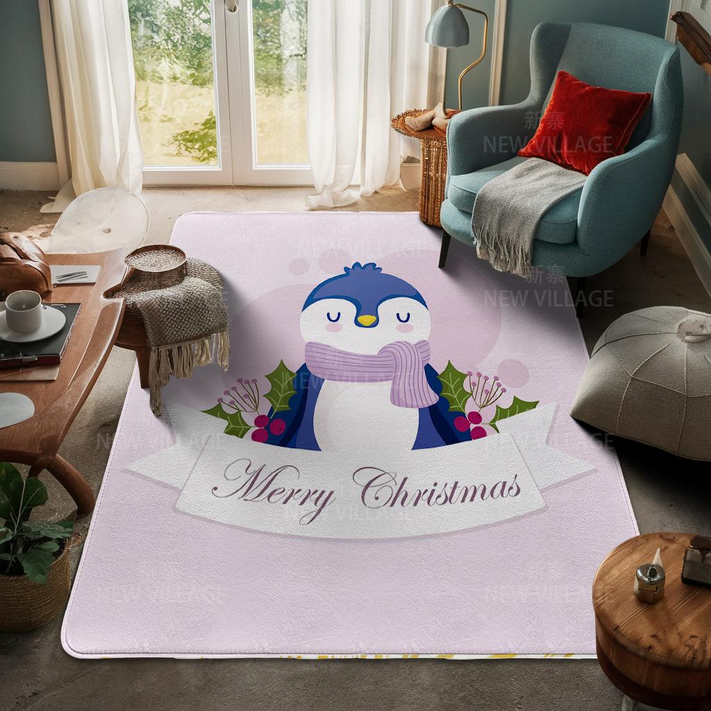 House Entrance Carpet Home Door Mat Living Room Bath Foot Bathroom Non-slip Water Absorption Rugs Bath Merry Christmas Winter