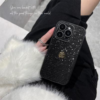 Luksuslik Flash Diamond telefoniümbris iPhone'ile 16 15 14 13 12 11 Pro Max Fashion põrutuskindel kate