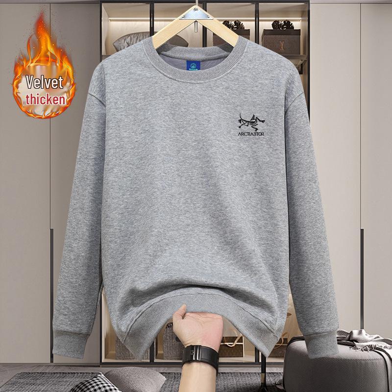 2025 Autumn American Style Heavyweight Men's Bird House Hoodie - Velvet Lined, Loose Fit, Round Neck, Long Sleeve, Unisex Winter Wear.