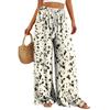 Women's Wide-Leg Casual Flowy Floral Print Pants